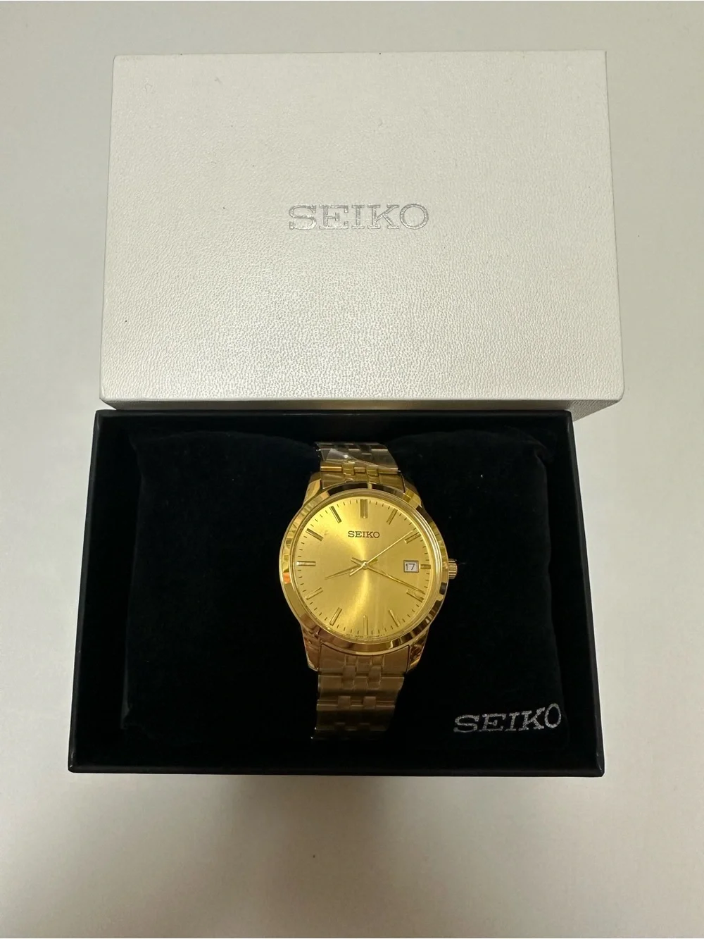 SEIKO Men's Gold Tone Stainless Steel Dress Watch
